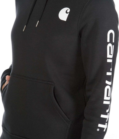Bluza me kapuç Carhartt Clarksburg Graphic Sleeve, pambuk poliestër, madhësia S, portokalli