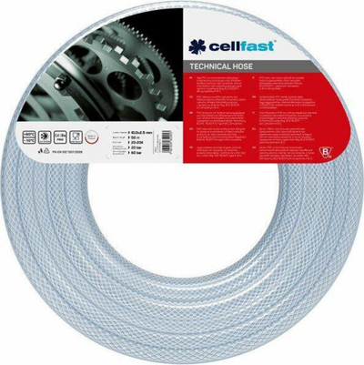 Zorrë teknike Cellfast Reinforced Technical Hose, PVC, pa ftalate, transparente