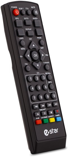 Marrës tokësor digjital E-STAR T2-536 HD PVR, DVB-T DVB-T2, HDMI USB, i zi