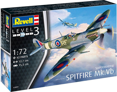 Модел авион Revell Supermarine Spitfire Mk Vb, пластика за склопување, размер 1:72, повеќебоен
