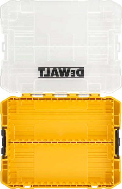 Kuti organizuese DeWalt Medium Tough Case, me Bit Bar, transparente