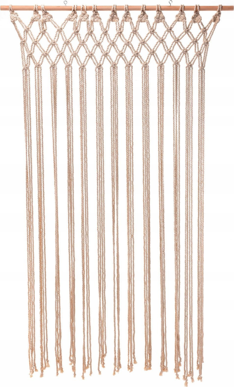 Perde dere macramé, 90 x 180 cm, krem