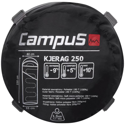 Thes fjetjeje Campus Kjerag 250 Right, 220cm, deri në -9°C, i zi