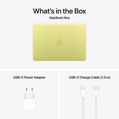 Apple MacBook Neo, 13", A18 Pro 6-core, 8GB, 512GB, 5-core GPU, Citrus