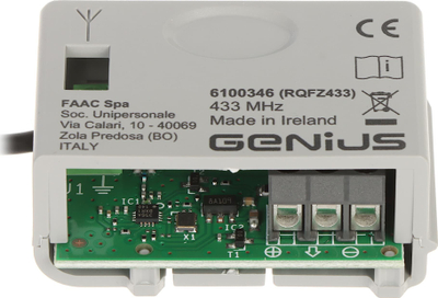 Modul receiver GENIUS RQFZ, 433MHz, për automatizim portash