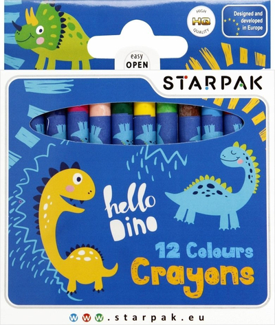 Ngjyra dylli STARPAK Dino 512004, set 12 copa, shumëngjyrëshe