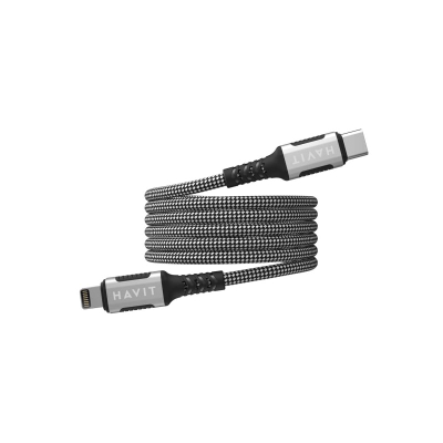 Kabllo karikimi Havit Magnetic, USB C në Lightning, 1m, e zezë
