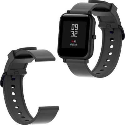 Rrip për orë inteligjente Strado Amazfit BIP GTS GTR, silikoni, 42mm, i zi