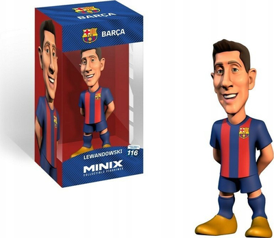 Figurinë për koleksion Minix FC Barcelona Lewandowski 9, 12 cm, PVC, shumëngjyrshe