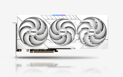 Kартичка со графика Sapphire AMD Radeon RX 9070 PURE, 16GB GDDR6, ARGB, бела