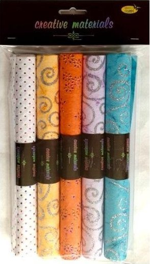 Letër dekorative Pol-Mak Craft Paper, set me 5 fletë, format 25x35cm, me ngjyra nga të gjitha llojet