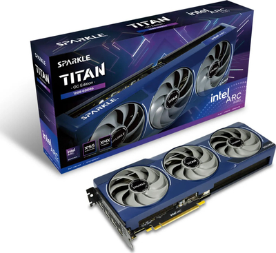 Kartë grafike Sparkle Intel Arc B580 TITAN OC, 12GB GDDR6, blu
