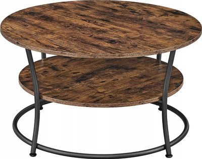 Tavolinë kafeje LEOBERT Coffee Table, rrumbullake, raft i poshtëm, kafe