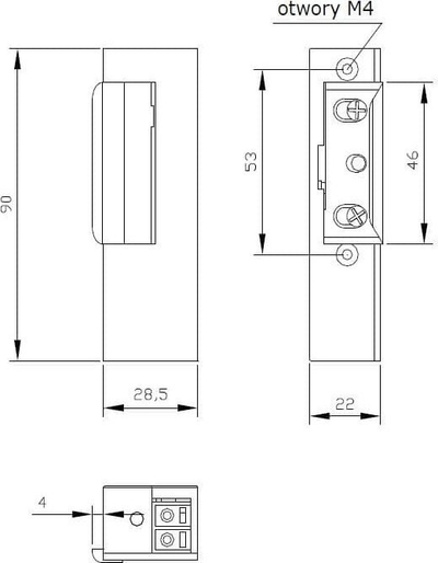 Bravë elektrike ELP R3, 12V AC/DC, për derë me hapje djathtas