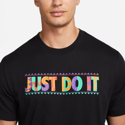 Bluzë sportive Nike Dri-FIT JDI, për burra, me print JUST DO IT, e zezë
