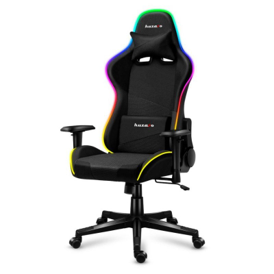 Karrige gaming Huzaro Force 6.3 RGB Mesh, shpina 180°, drita LED RGB, e zezë