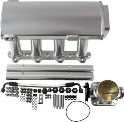 Kolektor marrësi TurboWorks për Toyota 1UZ, alumini 6061T, për motor benzine, argjendtë