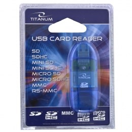 USB читач на картички SDHC Esperanza Titanium TA101B, USB 2.0, сина