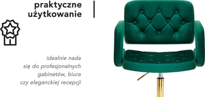 Karrige zyre 4Rico QS-OF213G, velvet, me rrota, jeshile
