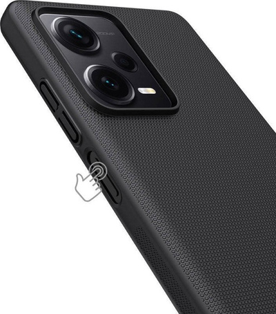 Kapak telefoni Nillkin Super Frosted për Xiaomi Redmi Note 12 Pro+ 5G, plastikë e fortë, antirrëshqitës, i zi