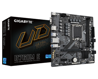Pllake ame Gigabyte B760M E - 1.0 - DDR5, LGA1700, mATX