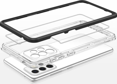 Mbrojtëse telefoni Clear 3n1 për Samsung Galaxy A33 5G, transparente, me kornizë TPU të zezë