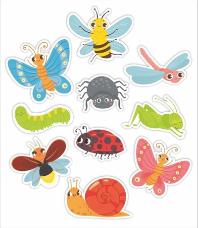 Dekor dritareje LearnHow Double Sided Small 01, set 10 copë, shumëngjyrësh