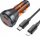 Karikues makine HOCO NZ12C, 2x Type C 60W, ekran digjital, portokalli transparent