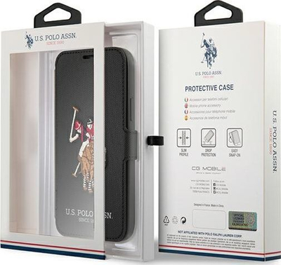 Mbrojtëse celulari U.S. Polo Assn Embroidery për iPhone 12/12 Pro, e zezë