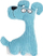 Lodër qenësh Beeztees Rib Dog, 23cm, me fishkëllimë, blu e çelët