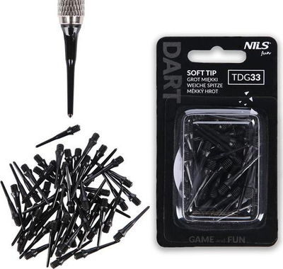 Maja plastike për dart Nils TDG33, set 50 copë, për dart elektronik, të zeza