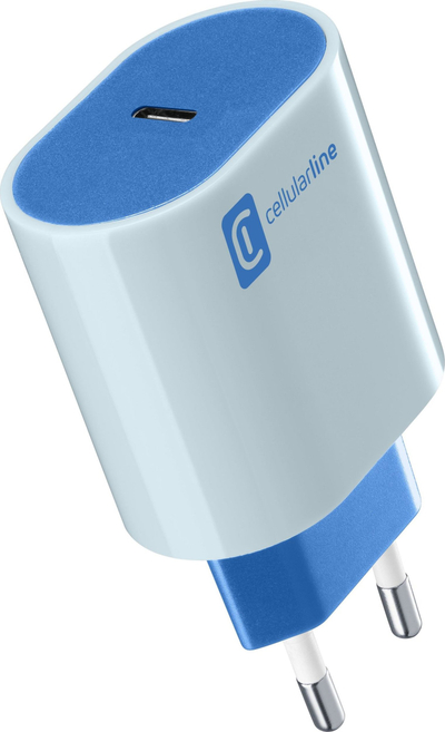 Karikues USB Cellularline USB C Charger PD, 20W, blu