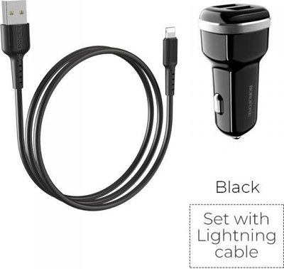Karikues makine Borofone BFO-BZ13-L-B, 2x USB A, 2.4A, me kabllo Lightning