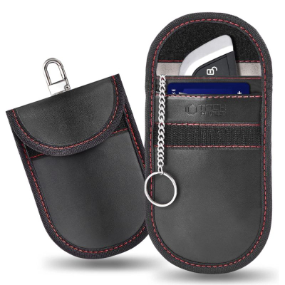 Çantë Faraday për çelsa Tech-Protect KLR100, bllokim RFID, Keyless Go, e zezë me të kuqe