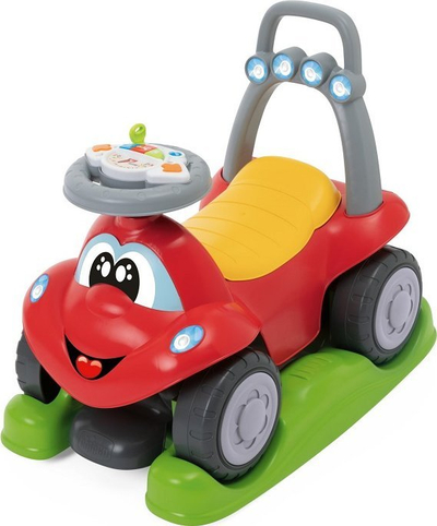Makina lodër Chicco Billy Quattro, me dorezë shtytëse, për fëmijë, shumëngjyrëshe
