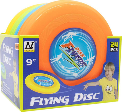 Disk fluturues Nan Li Disk Flyers, 9", plastik, me ngjyra të ndryshme