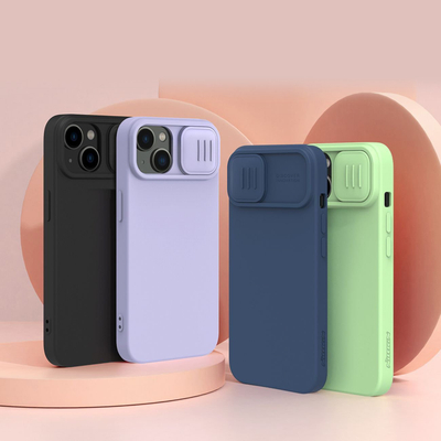 Mbulesë silikoni Nillkin CamShield Silky, për iPhone 14 Plus, me kapak kamere, vjollcë