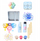 Set DIY lodër squishy Lean Toys Pinch Toys, formë putre maceje, 28 copë, ngjyra pastel