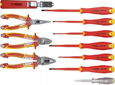Set veglash Felo 63857 VDE Service Kit, 11 copë, kaçavida Pozidriv