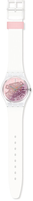 Orë dore për femra SWATCH The Originals Pink Disco Fever GE290, e bardhë/rozë