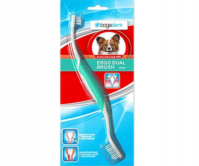 Четка за заби за кучиња Bogadent Ergo Brush Mini, за мали кучиња, 1 парче, бела