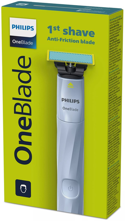 Makinë rroje elektrike Philips OneBlade First Shave QP1324/20, rezistente ndaj ujit, karikim USB, gri