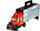 Set lodrash Leantoys Truck, kamion me valixhe, 12 makina të vogla, i kuq
