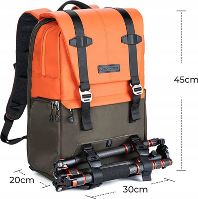 Çantë shpi për foto K&amp;F Concept Beta, 20L, për DSLR dhe laptop 15.6", portokalli