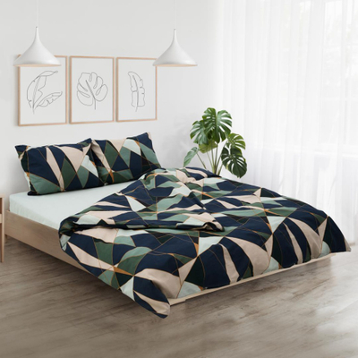 Set shtrati Enzo king size, pambuk 100%, 132 TC, shumëngjyrësh
