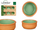 Set pjatancash balte La Dehesa, 6 copë, 8 cm, jeshile
