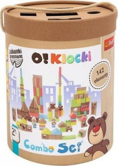Lodra kube druri Trefl O!Klocki Combo, 142 elemente, shumëngjyrëshe