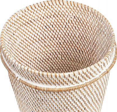 Shportë ruajtje BARUMUN Rattan Basket, 21x22 cm, me kapak, e bardhë natyrale