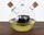 Shishe qelqi për vaj edhe uthull, me dy ndarje, dy gryka, transparente