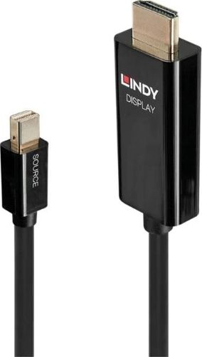 Kabllo Lindy DisplayPort Mini - HDMI, 0.5m, e zezë